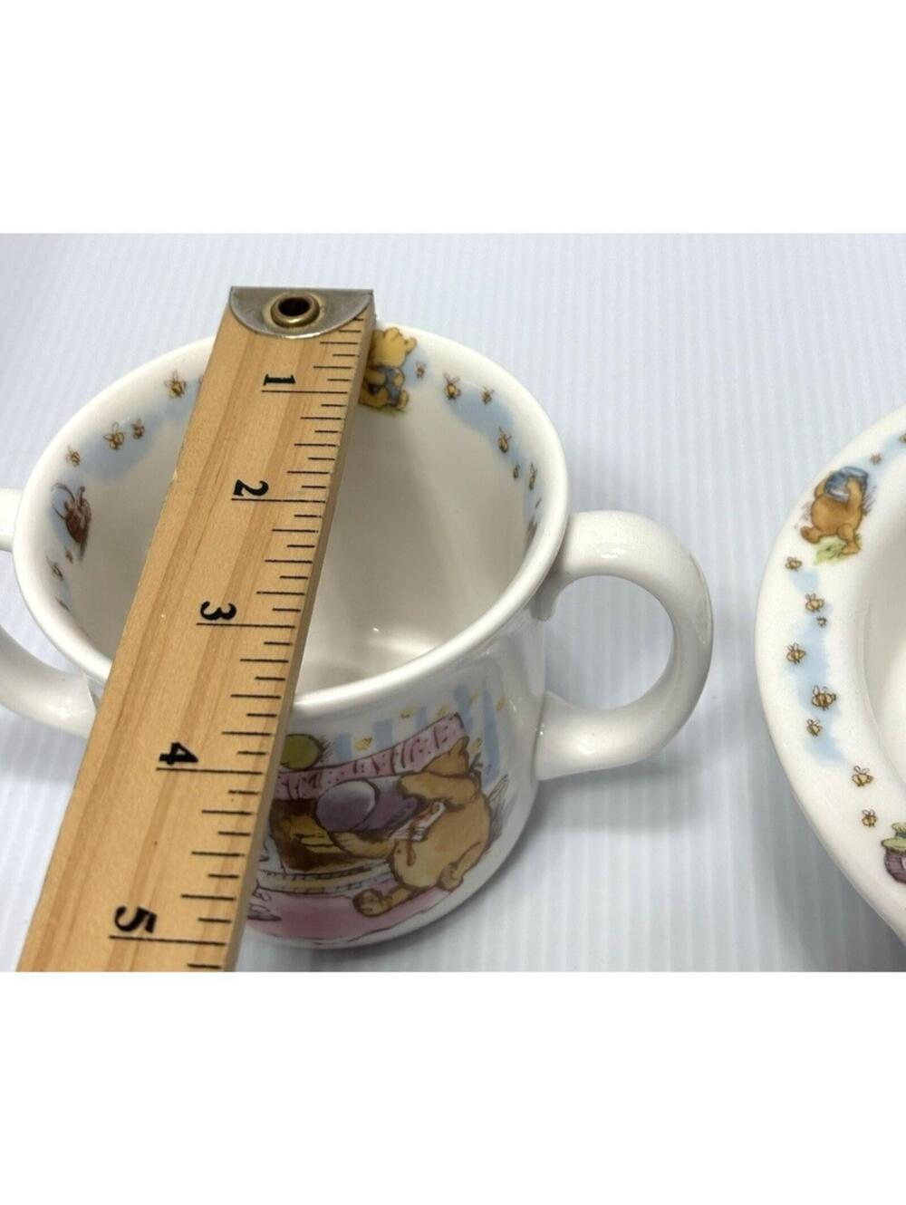 Royal Doulton Winnie the Pooh Feeding Set Bowl Double-Handled Mug Kids NEW 2pc - Picture 12 of 13